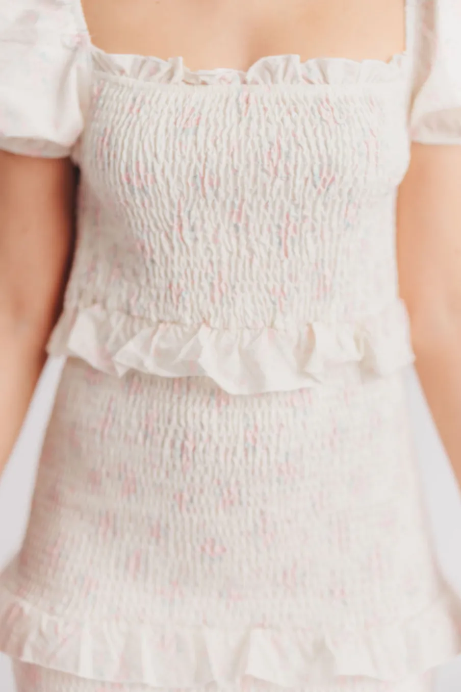 Online Worth Collective Ada Smocked Dress in Pink Floral- Bump Friendly & Inclusive Sizing (S-