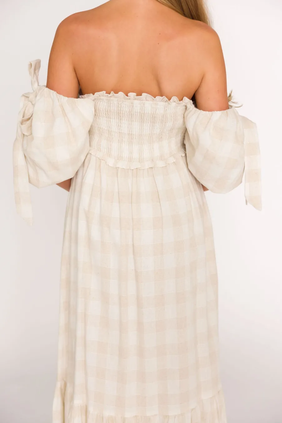 New Worth Collective Addyson Maxi Dress in Natural Multi - Cotton/Linen Blend - Bump Friend