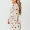 Clearance Worth Collective Adelaide Open Back Floral Mini Dress in White