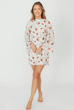 Clearance Worth Collective Adelaide Open Back Floral Mini Dress in White