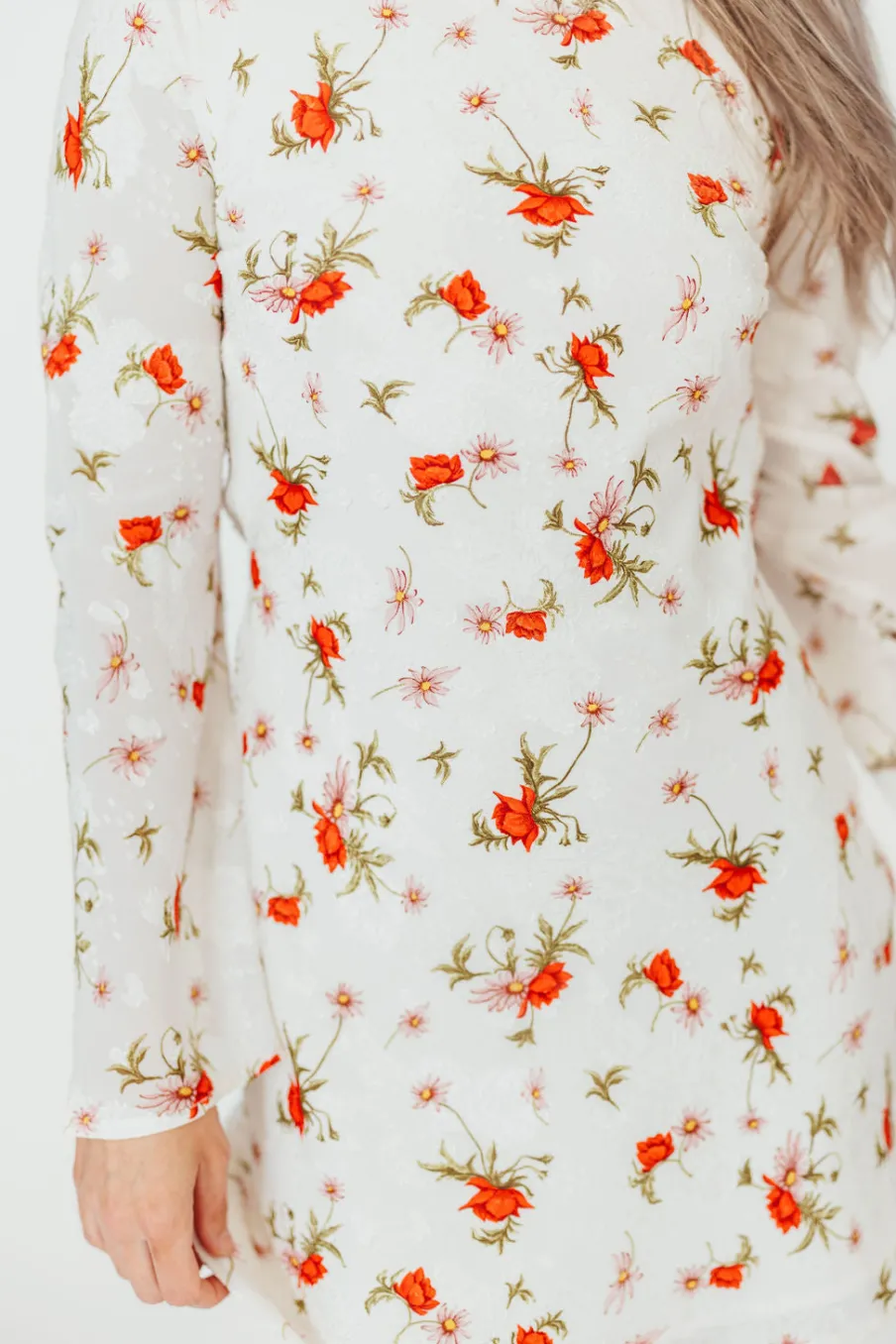 Clearance Worth Collective Adelaide Open Back Floral Mini Dress in White