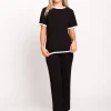 Best Worth Collective Adele Ribbed Knit Top and Pants Set in Black