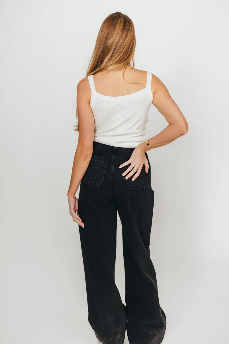 Clearance Worth Collective Ainara Ribbed Tank in Ivory