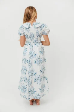 Sale Worth Collective Aisha Floral Sailor Collar Maxi Dress in Blue