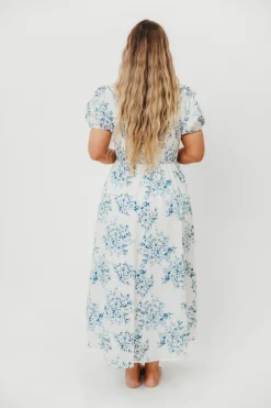 Sale Worth Collective Aisha Floral Sailor Collar Maxi Dress in Blue