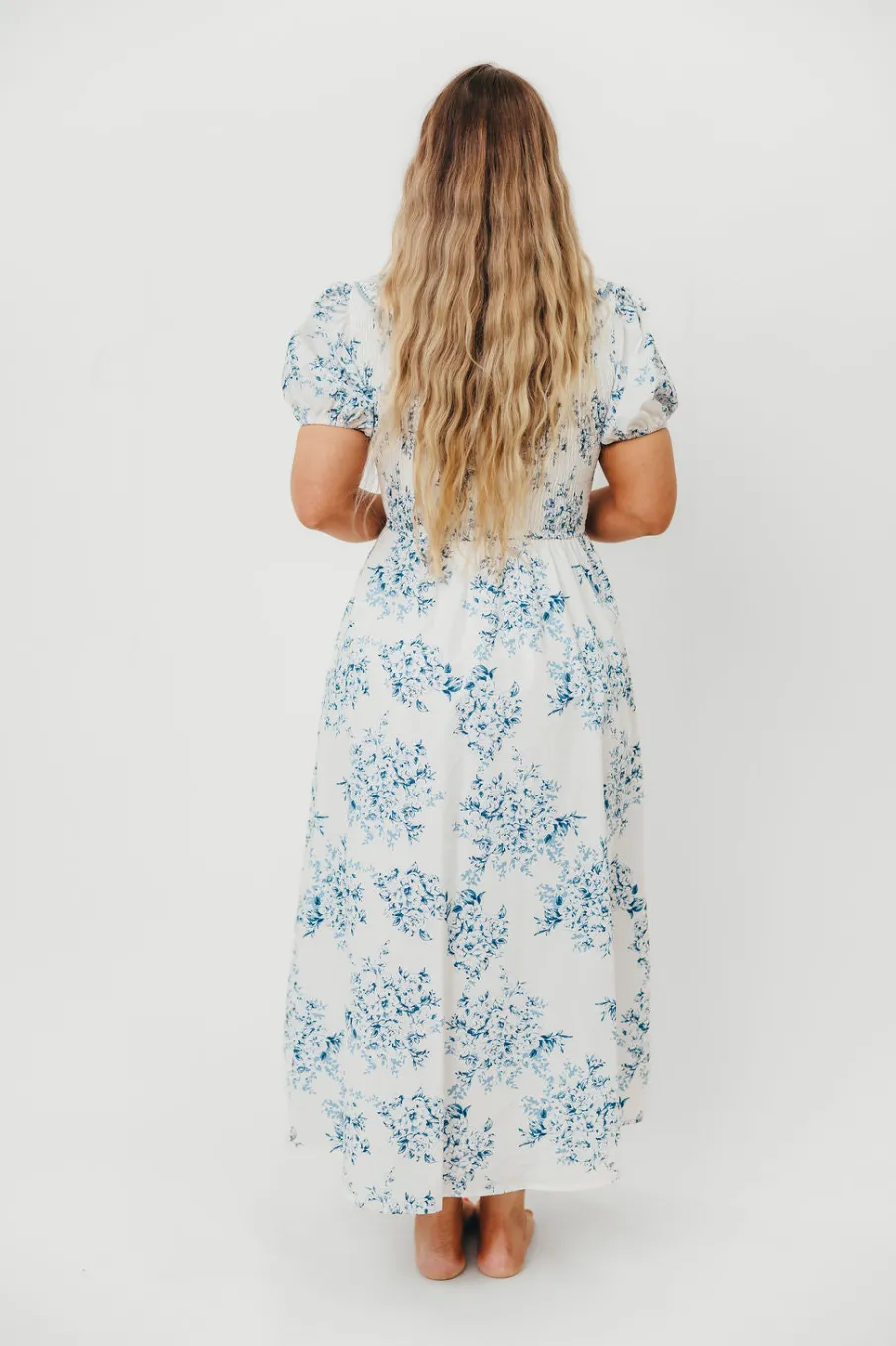 Sale Worth Collective Aisha Floral Sailor Collar Maxi Dress in Blue