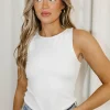 Best Worth Collective Alaia Halter Neck Bodysuit in Ivory