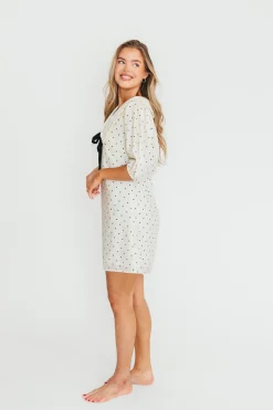 Sale Worth Collective Alice Polka Dot Mini Dress in Cream/Black