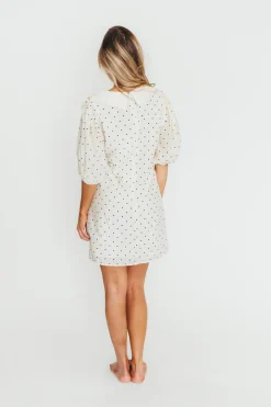Sale Worth Collective Alice Polka Dot Mini Dress in Cream/Black