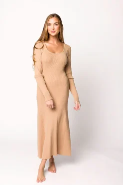 Sale Worth Collective Alison Knit Sweater Maxi Dress in Almond