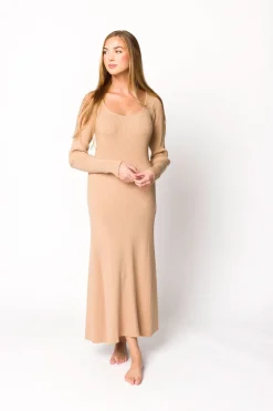 Sale Worth Collective Alison Knit Sweater Maxi Dress in Almond