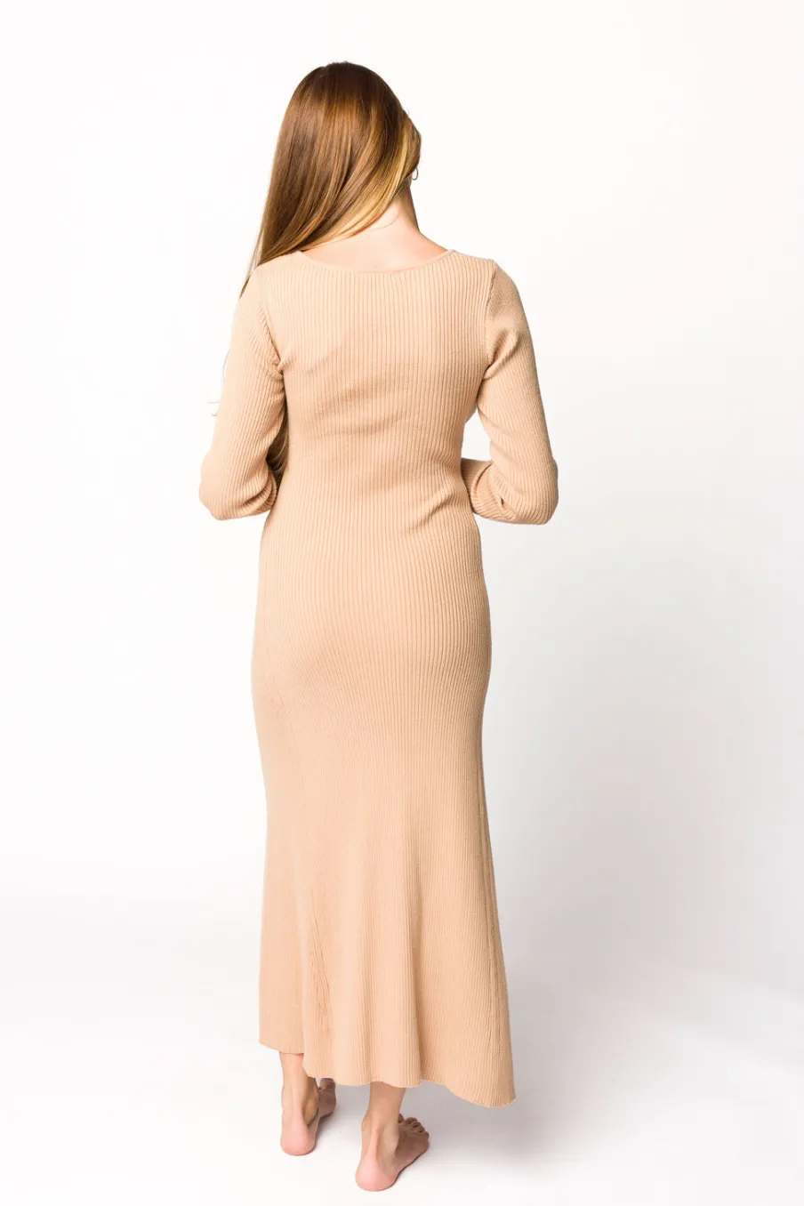 Sale Worth Collective Alison Knit Sweater Maxi Dress in Almond