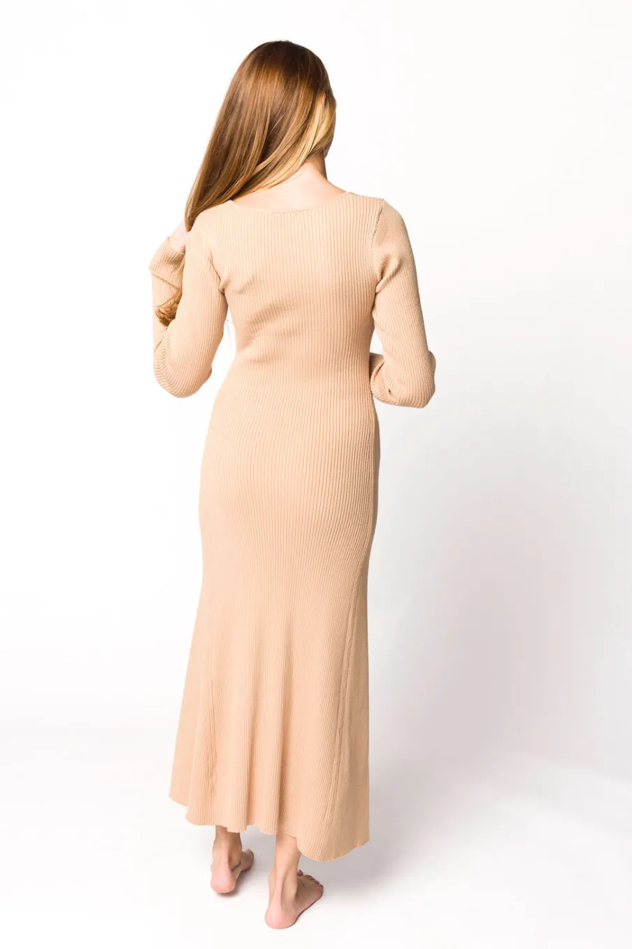 Sale Worth Collective Alison Knit Sweater Maxi Dress in Almond