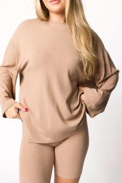 Outlet Worth Collective All Weekend Long Set - Long Sleeves - in Biscotti