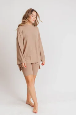 Outlet Worth Collective All Weekend Long Set - Long Sleeves - in Biscotti