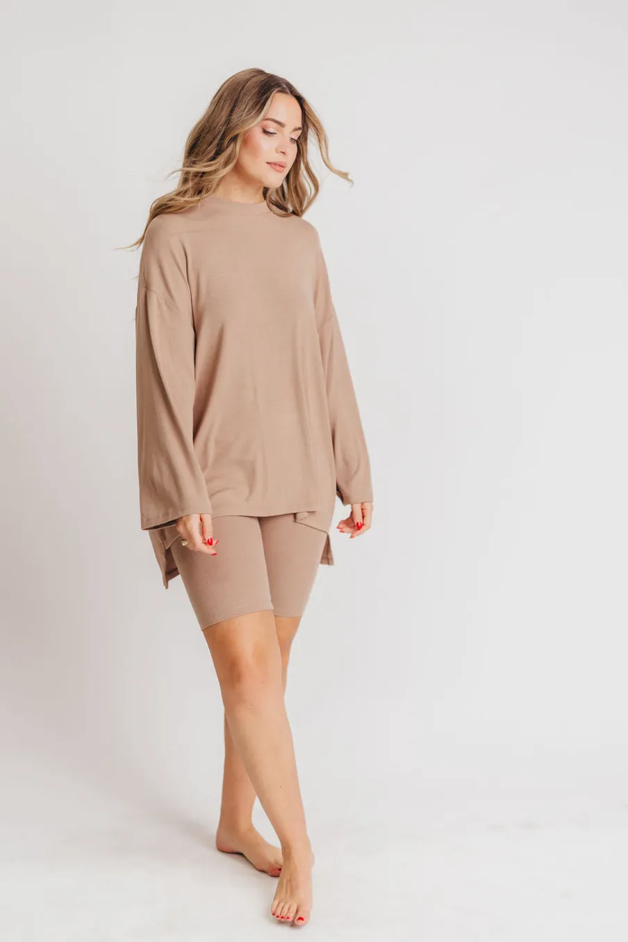 Outlet Worth Collective All Weekend Long Set - Long Sleeves - in Biscotti