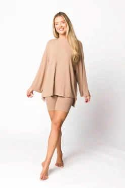 Outlet Worth Collective All Weekend Long Set - Long Sleeves - in Biscotti