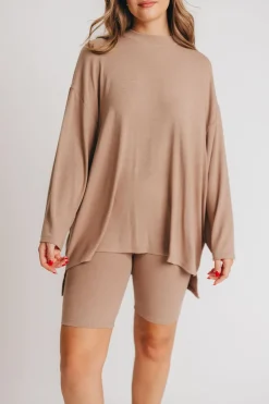 Outlet Worth Collective All Weekend Long Set - Long Sleeves - in Biscotti