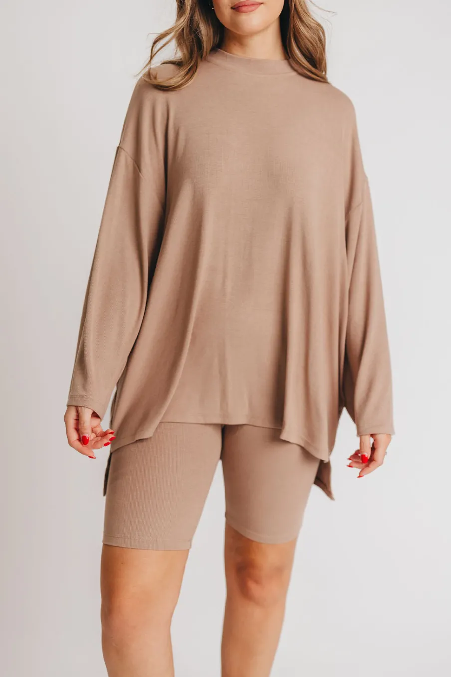 Outlet Worth Collective All Weekend Long Set - Long Sleeves - in Biscotti