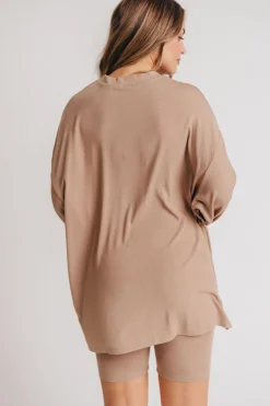 Outlet Worth Collective All Weekend Long Set - Long Sleeves - in Biscotti