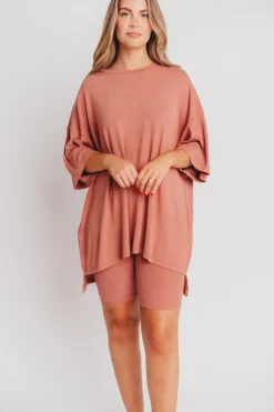 New Worth Collective All Weekend Long Set - Short Sleeves - in Blush