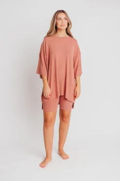 New Worth Collective All Weekend Long Set - Short Sleeves - in Blush