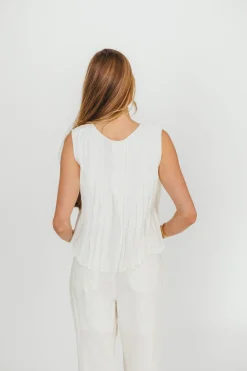 Fashion Worth Collective Allexia Bow Tie Tank Woven in Off-White