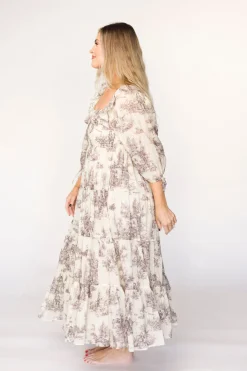 Discount Worth Collective Amali Dress in Ivory - 100% Cotton & Bump Friendly