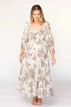Discount Worth Collective Amali Dress in Ivory - 100% Cotton & Bump Friendly