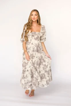 Discount Worth Collective Amali Dress in Ivory - 100% Cotton & Bump Friendly