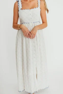 Outlet Worth Collective Amber Maxi Dress in Baby Blue - Nursing Friendly