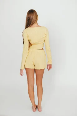 New Worth Collective Andie Pointelle Short in Butter