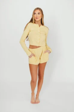 New Worth Collective Andie Pointelle Short in Butter