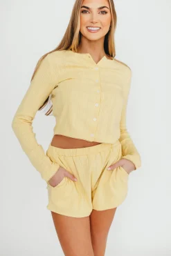 New Worth Collective Andie Pointelle Short in Butter
