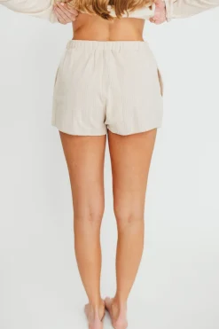 Clearance Worth Collective Andie Pointelle Short in Cream
