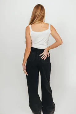 Sale Worth Collective Anna High Rise Pleated Palazzo Pants in Washed Black