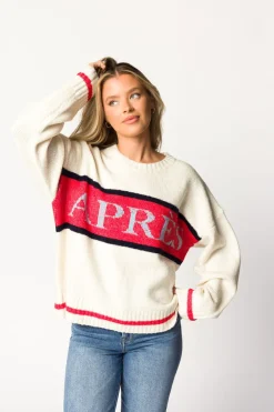 Online Worth Collective Apres Pullover Sweater Top in Cream
