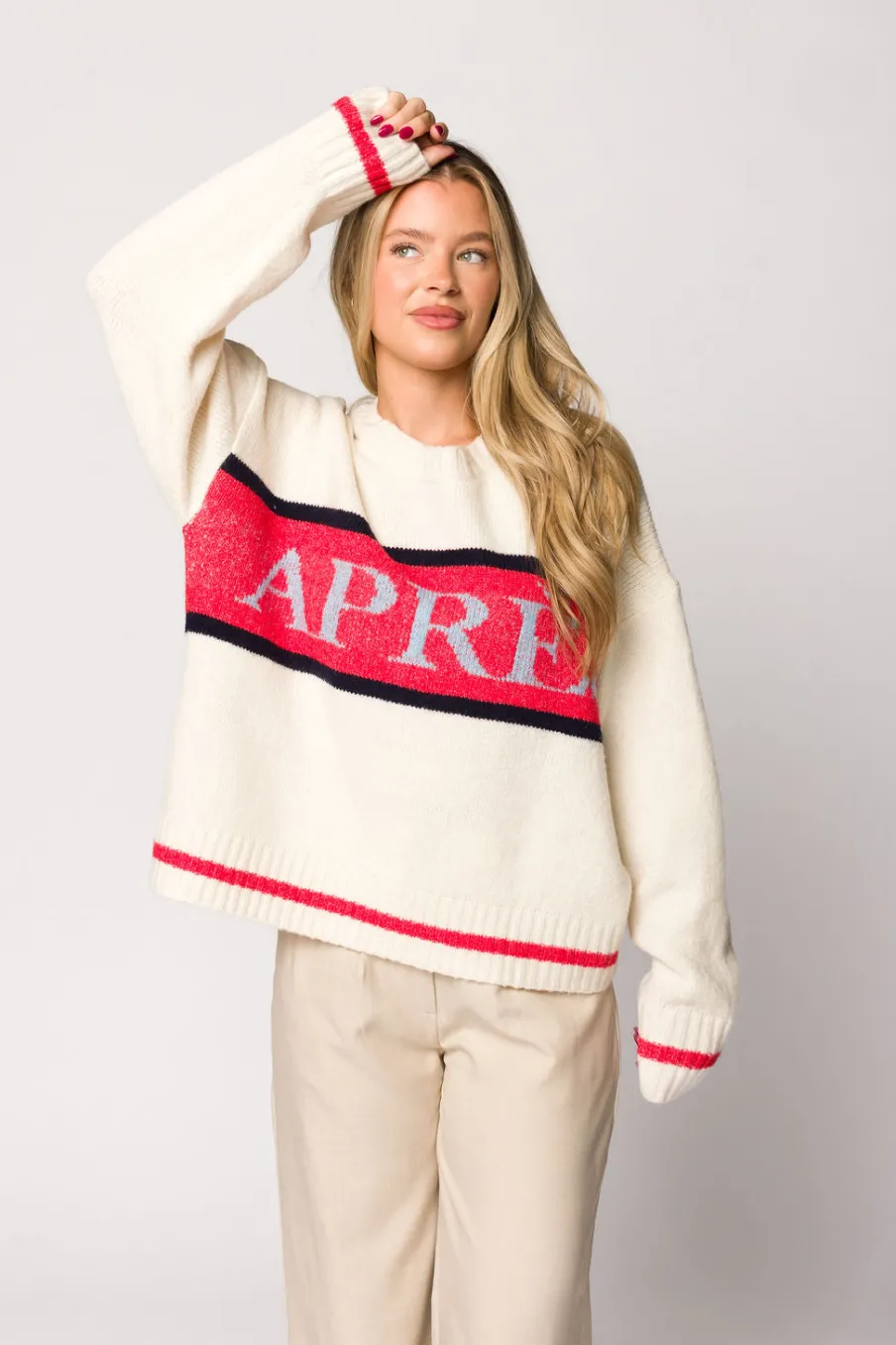 Online Worth Collective Apres Pullover Sweater Top in Cream