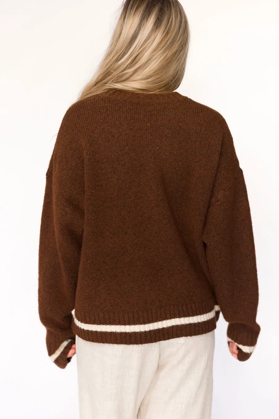 Clearance Worth Collective Apres Pullover Sweater Top in Chocolate