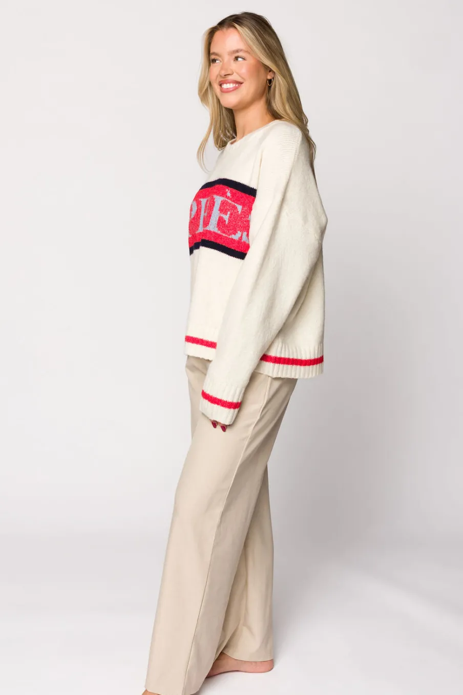 Online Worth Collective Apres Pullover Sweater Top in Cream