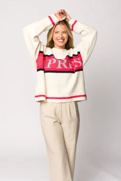 Online Worth Collective Apres Pullover Sweater Top in Cream