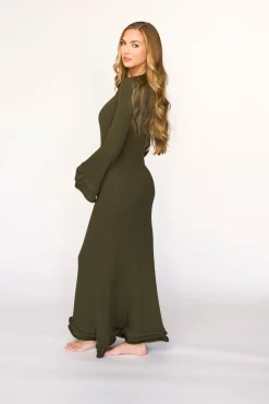 Online Worth Collective Arlet Dress in Olive - Bump Friendly