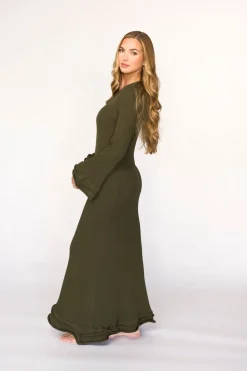Online Worth Collective Arlet Dress in Olive - Bump Friendly