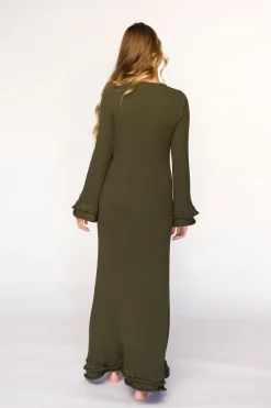 Online Worth Collective Arlet Dress in Olive - Bump Friendly