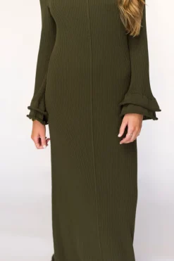 Online Worth Collective Arlet Dress in Olive - Bump Friendly