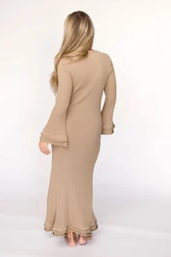Outlet Worth Collective Arlet Dress in Taupe - Bump Friendly