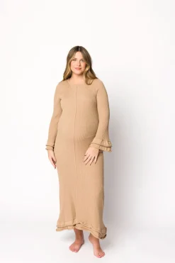 Outlet Worth Collective Arlet Dress in Taupe - Bump Friendly