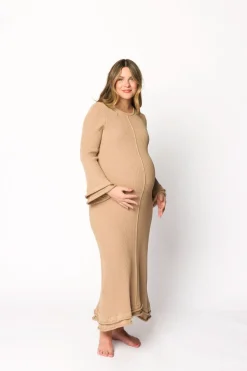 Outlet Worth Collective Arlet Dress in Taupe - Bump Friendly