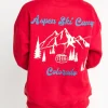 Sale Worth Collective Aspen Ski Camp Sweatshirt in Cherry