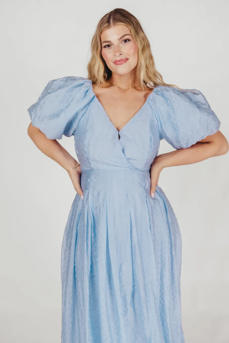 Clearance Worth Collective ASTR Linette Jacquard Midi Dress in Blue